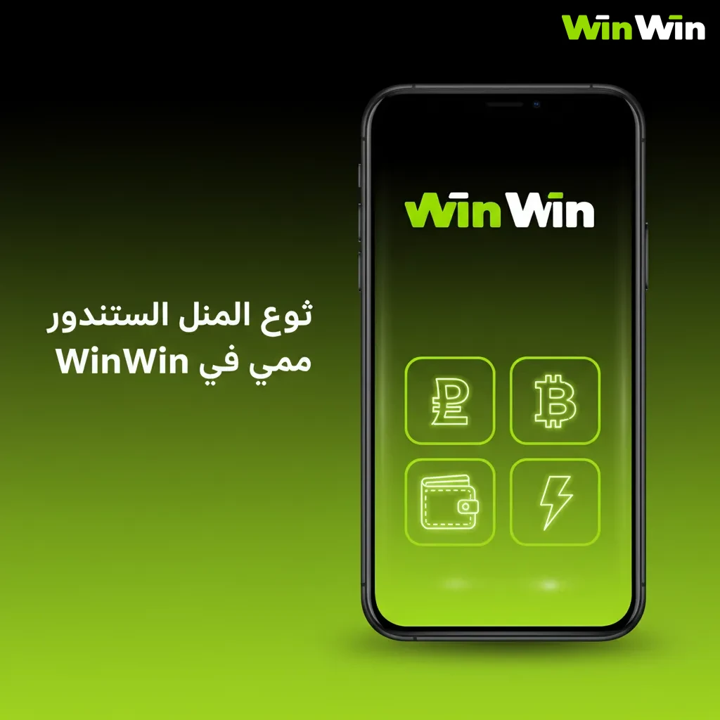 شاشة تسجيل تطبيق WinWin على الموبايل: إنشاء حساب، إدخال رقم مصري أو بريد، اختيار العملة EGP وكلمة مرور، تحقق عبر SMS أو بريد.