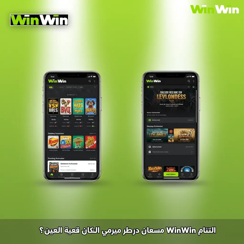 شاشة هاتف تعرض تطبيق WinWin للمراهنة على LoL مع متابعة حية وتنبيهات وخيارات تنزيل Android وiOS.