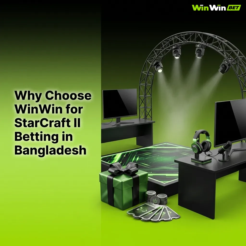 WinWin StarCraft II betting platform showing bonuses, local payment options, and mobile app for Bangladesh players