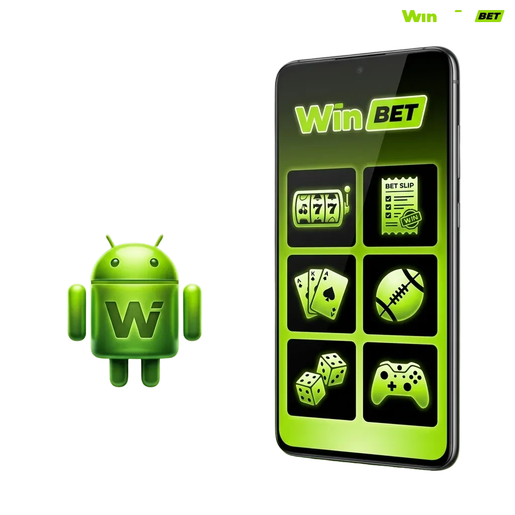 Android app interface showing mobile betting and casino games with download and registration options