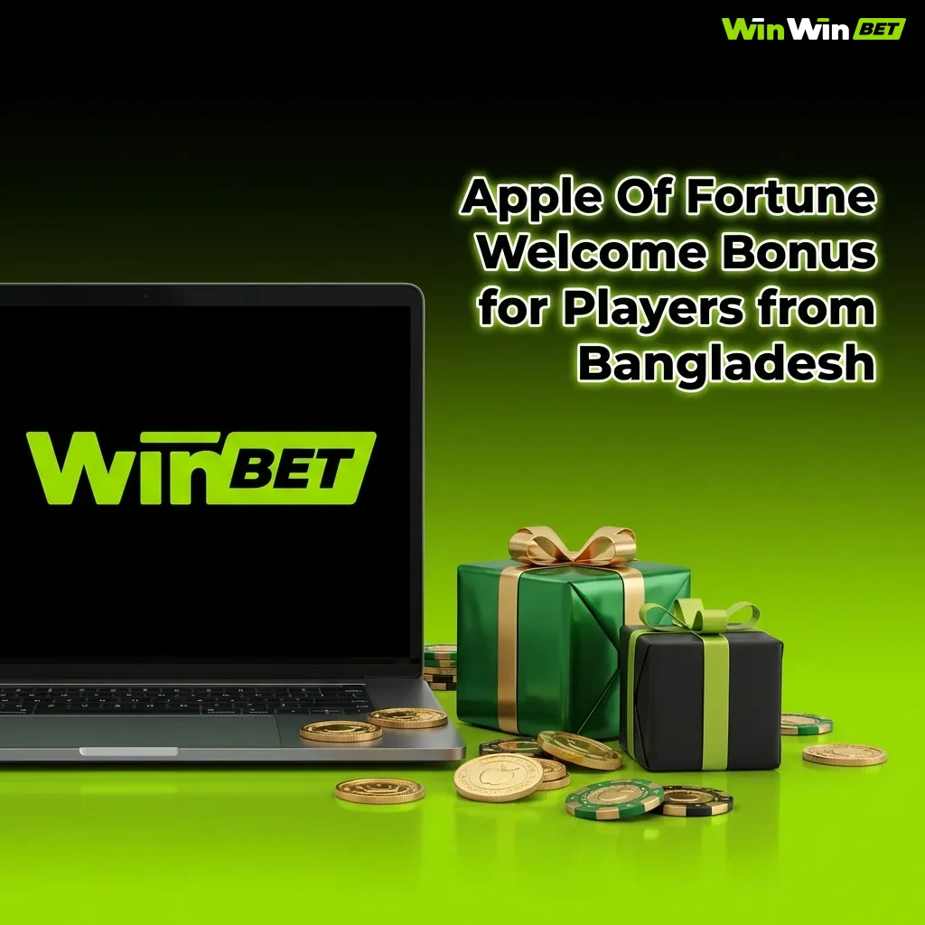 Apple Of Fortune welcome bonus offer showing 200% match plus 150 free spins for Bangladesh players at WinWin casino