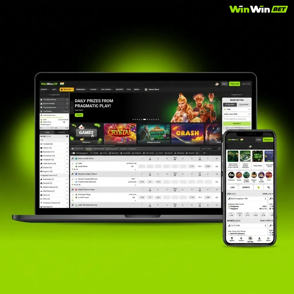 Clean homepage layout with navigation bar featuring Sports, Live, Casino, Slots, Promotions, and Support sections for users