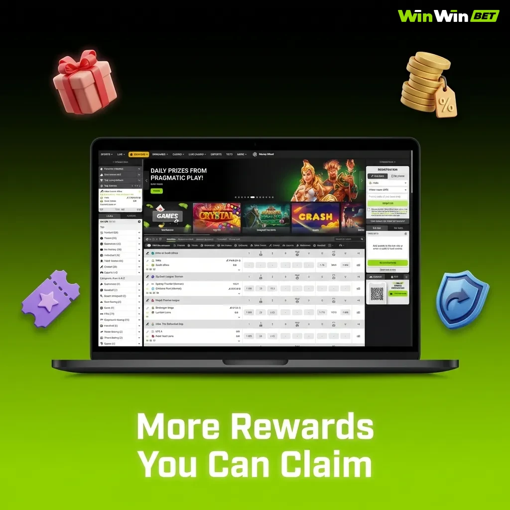 Platform rewards including reload bonus, cashback offer, free sports bet, and loyalty program with exchangeable points.
