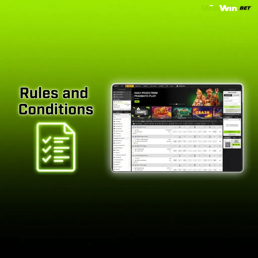 Rules and conditions overview showing age requirements, account limits, bonuses, and withdrawal policies for Bangladesh users