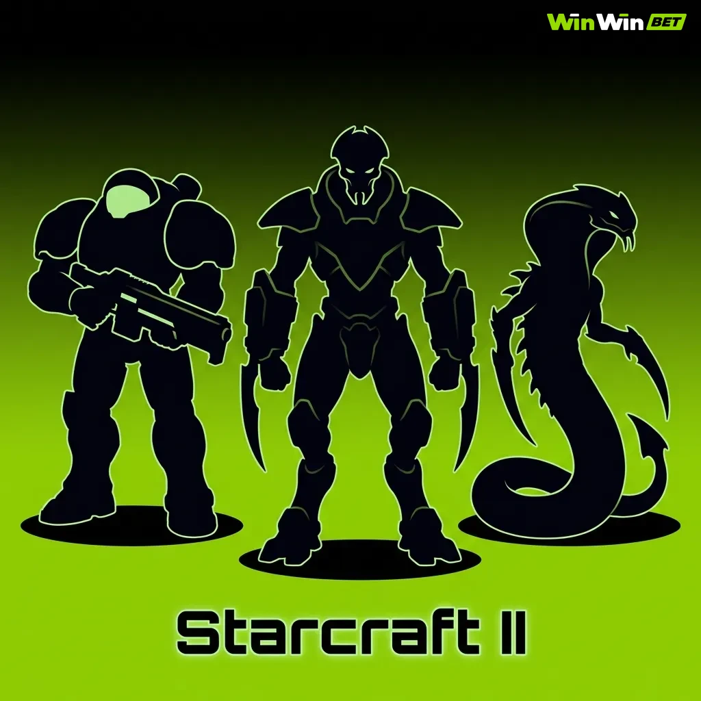 Starcraft II real-time strategy game showing three distinct races competing in fast-paced competitive esports matches
