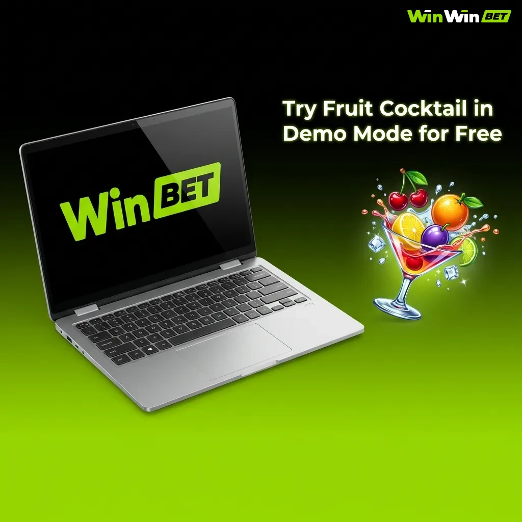 Player testing Fruit Cocktail slot game in free demo mode with virtual credits on WinWin casino platform