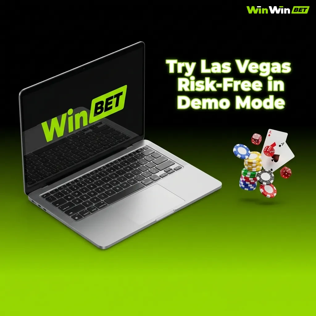 Player testing Las Vegas slot game in free demo mode with virtual credits on WinWin casino platform