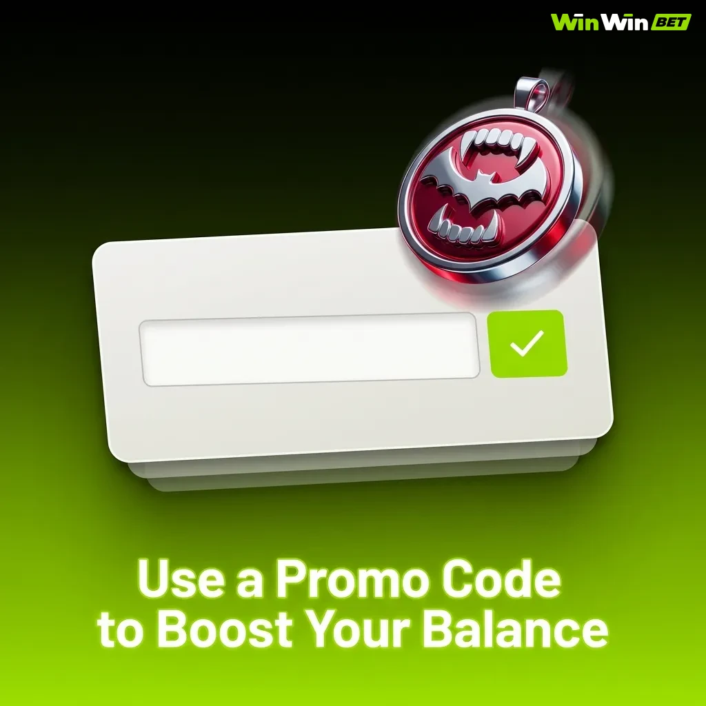 Player entering promo code WINVAMP200 on WinWin casino deposit page to unlock bonus funds for Vampire Curse game