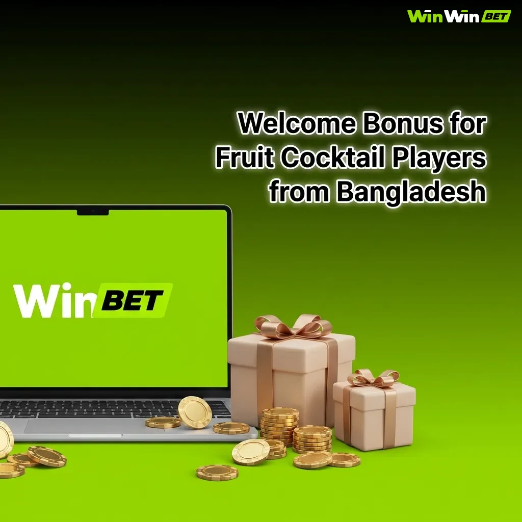 200% welcome bonus plus 150 free spins for Fruit Cocktail players in Bangladesh at WinWin casino with ৳500 minimum deposit