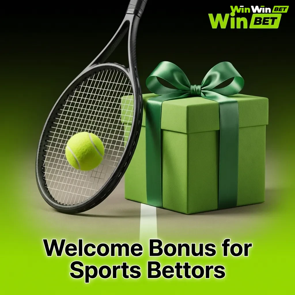 Sports betting welcome bonus offer showing 100% match up to ৳20,000 with wagering requirements and tennis markets